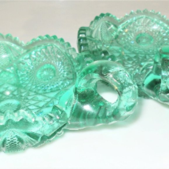 Pair of Vintage CANDLE Holders Pillar Candle Holder Vintage Glass Cut Glass - Picture 7 of 10